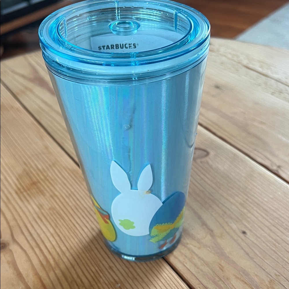 Starbucks Iridescent Tumbler with Bunny Motif. NWT